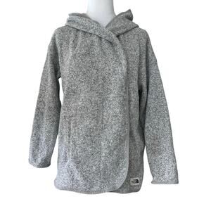 The North Face Womens Crescent Gray Fleece Hooded Jacket Coat Small Outdoor Cozy
